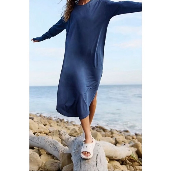 NWOT Free People Movement Long Game Layer Dress - Blue - Picture 1 of 7